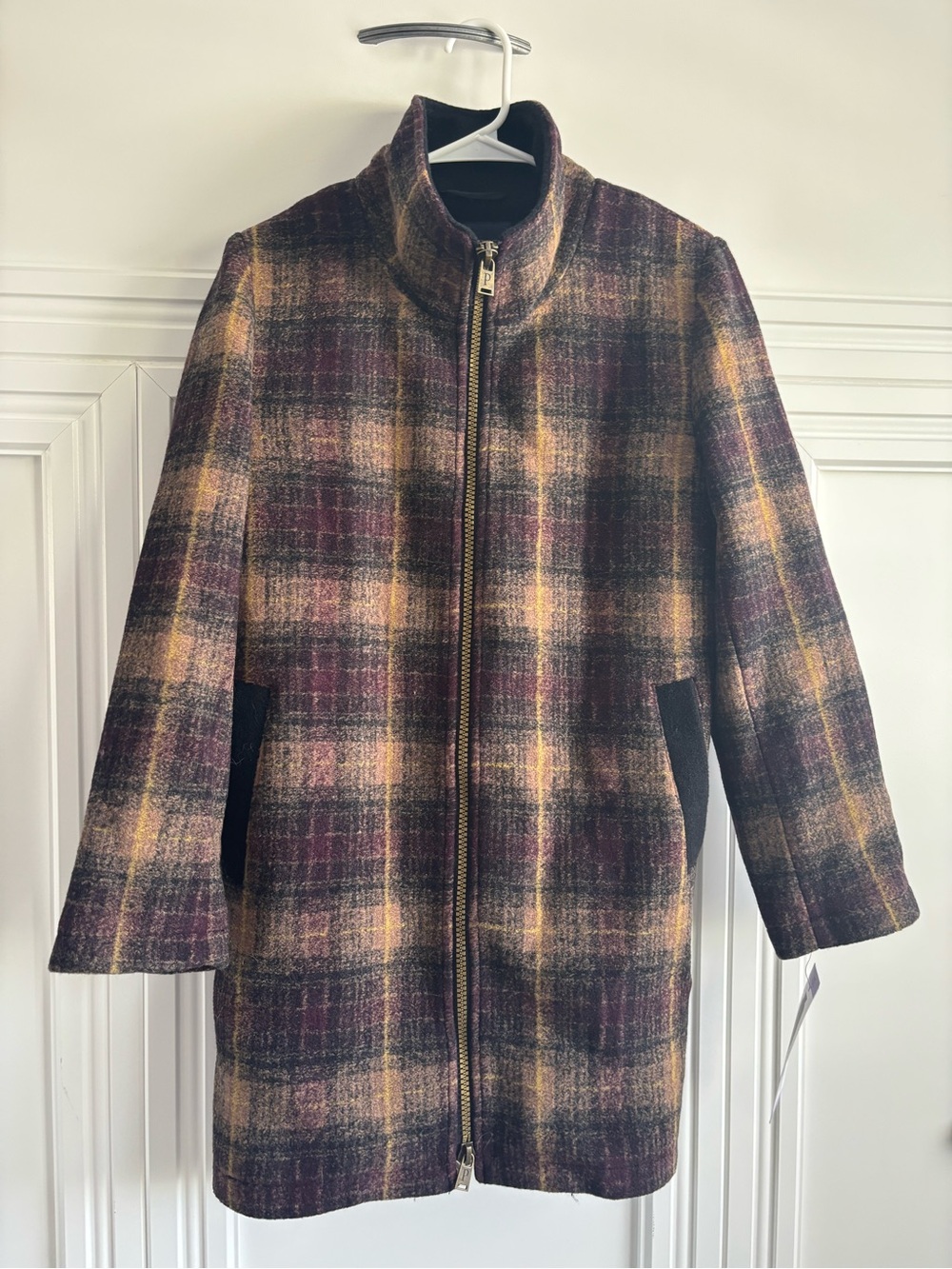 Pendleton nwt Plaid Zip-Front Women's Coat in Burgundy and Mustard